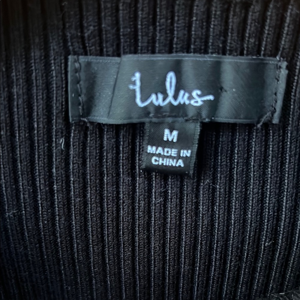 Lulu's Black and Red Crewneck Sweater Dress - Picture 2 of 3